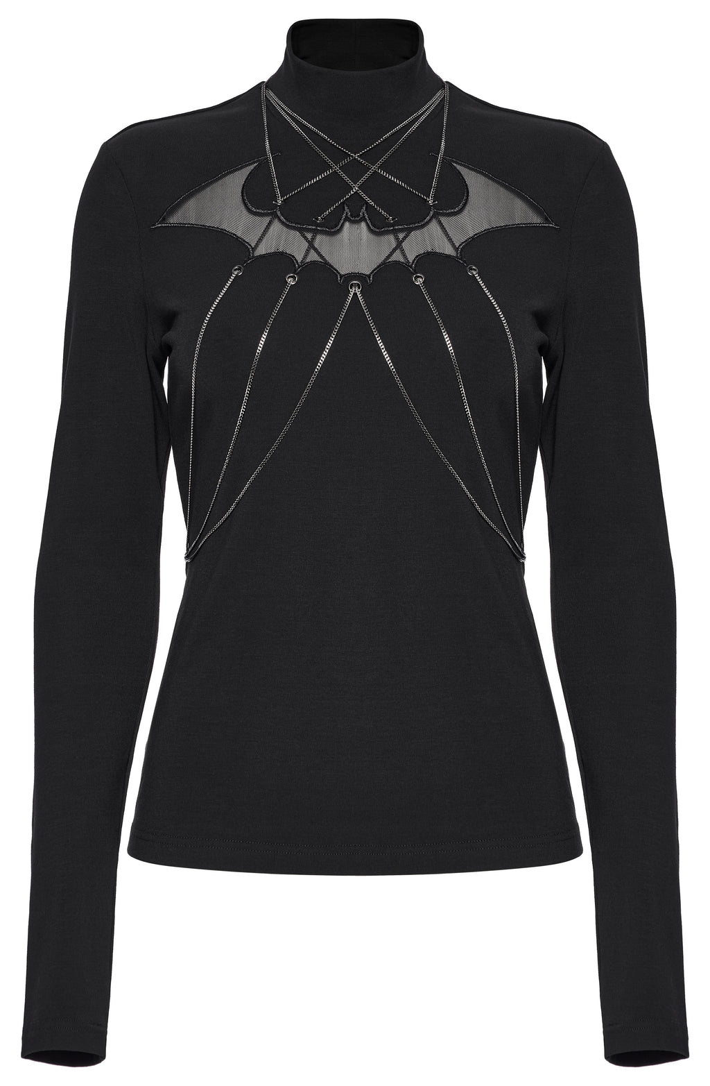 Punk Rave Morrigan Bat Chain Goth Top In Black