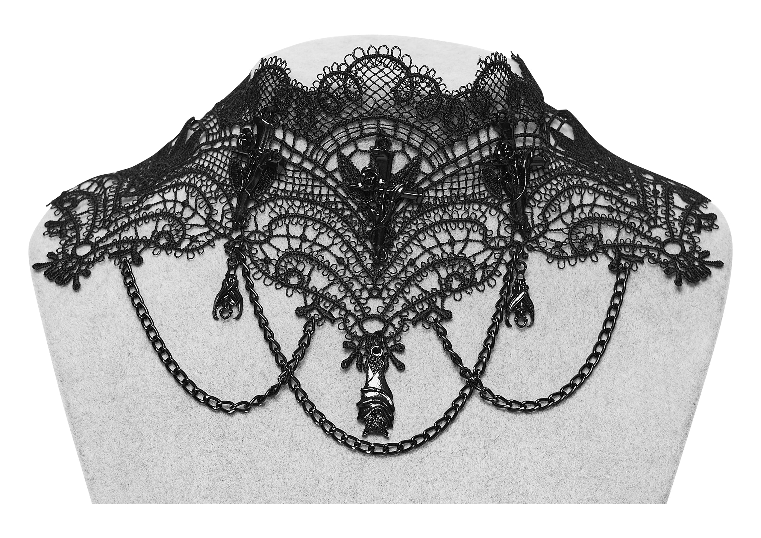 Punk Rave Goth Bat Necklace