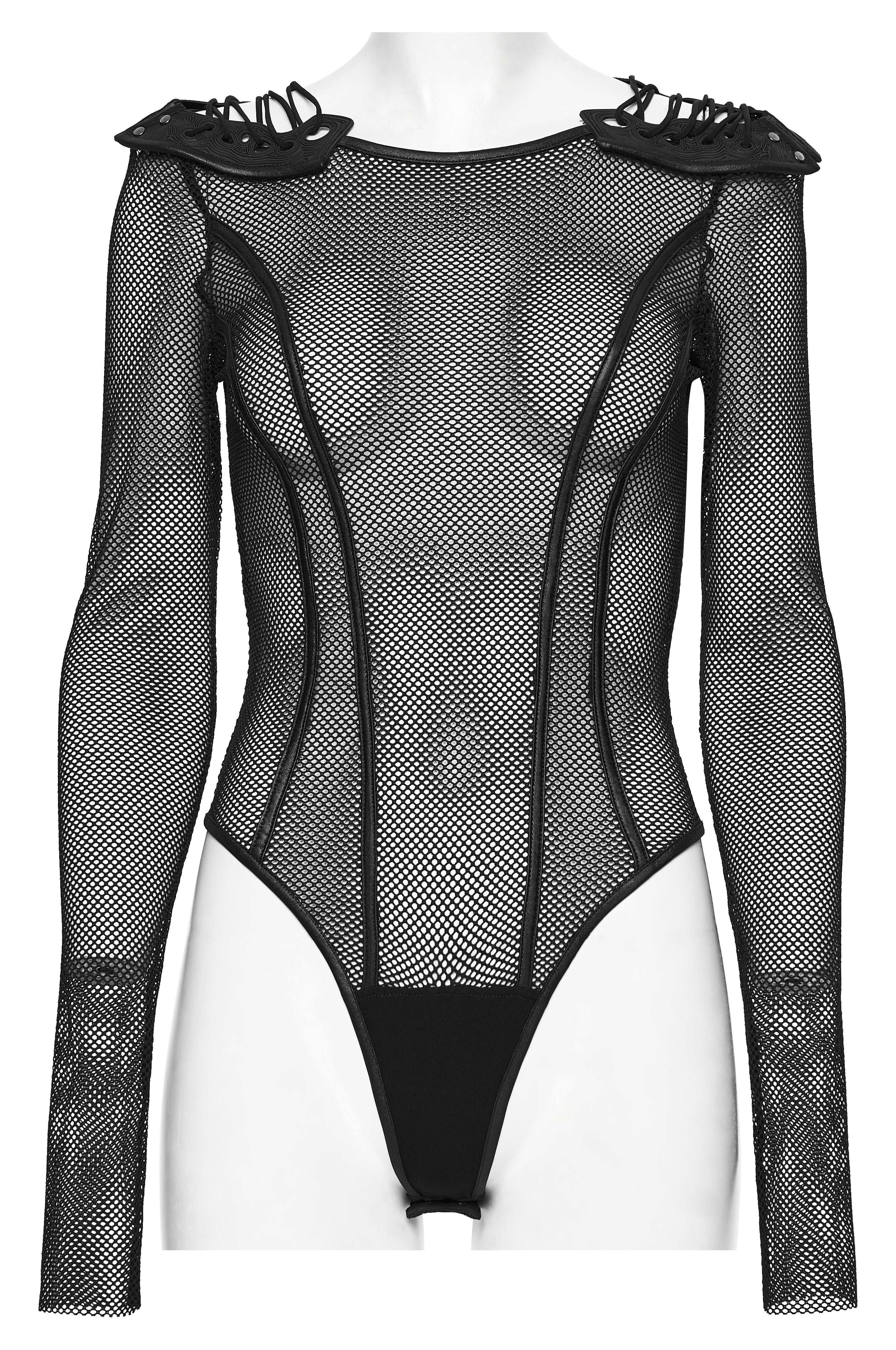 Punk Rave Cyberpunk Armor Mesh Bodysuit