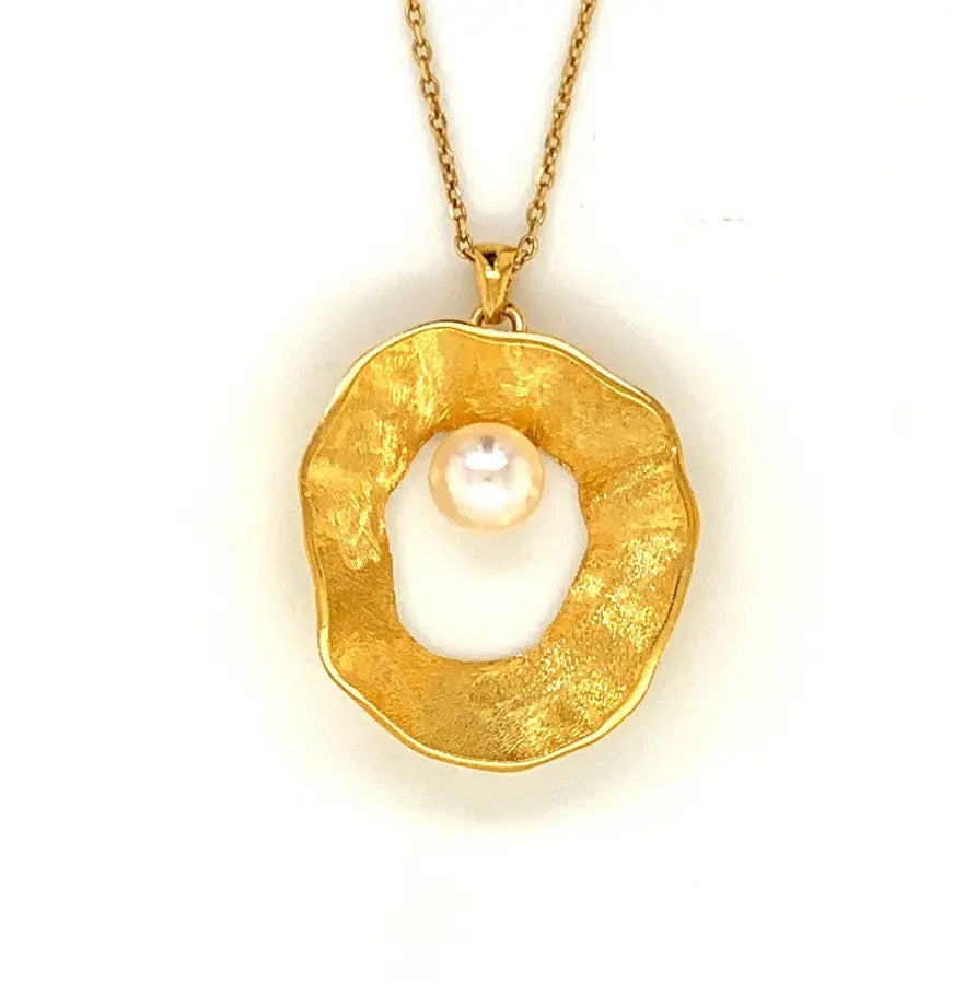 Sea & Moon Medium Necklace, Sterling Silver with Gold Plate