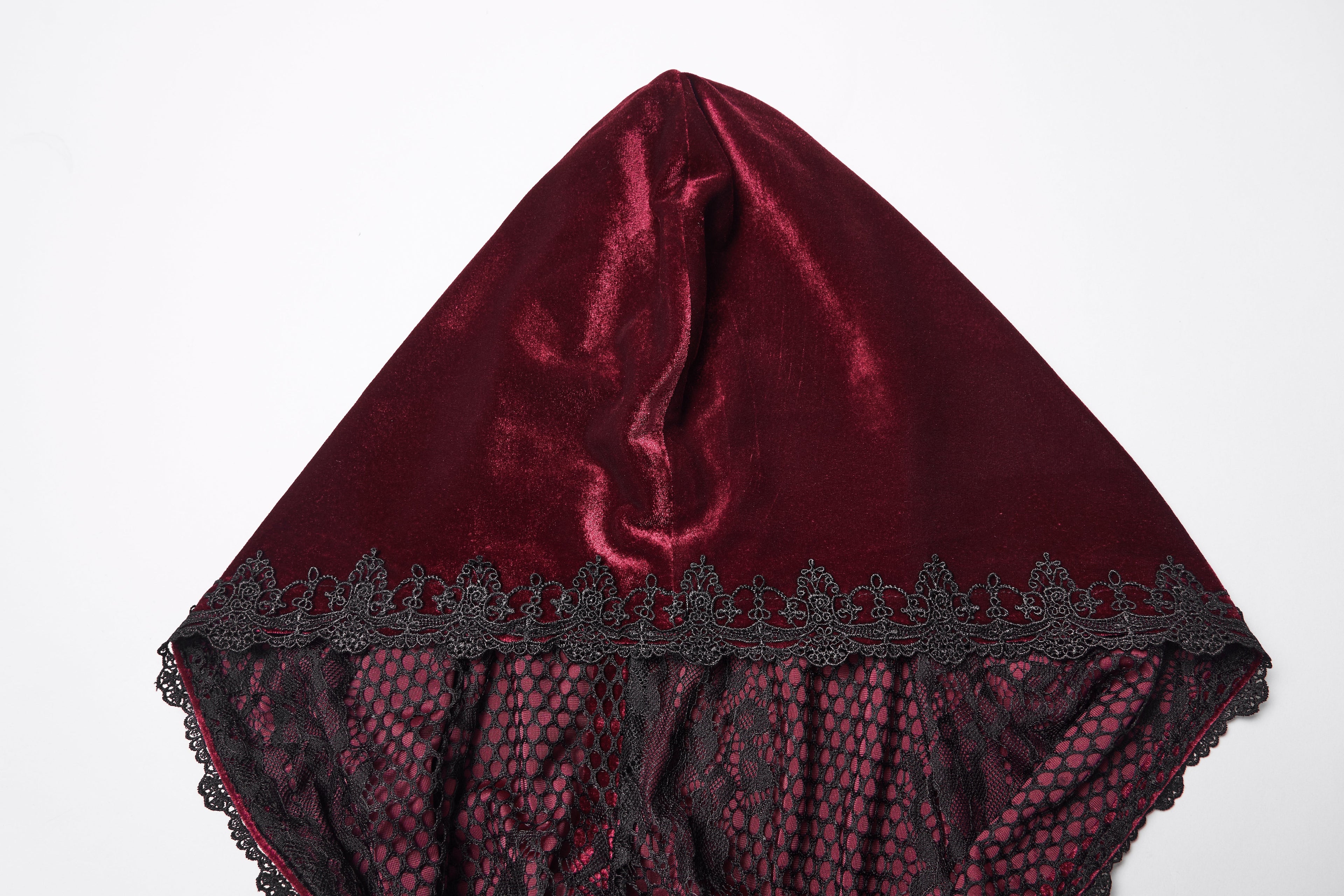 Punk Rave Seraphiel Gothic Velvet Cloak – Blood Red