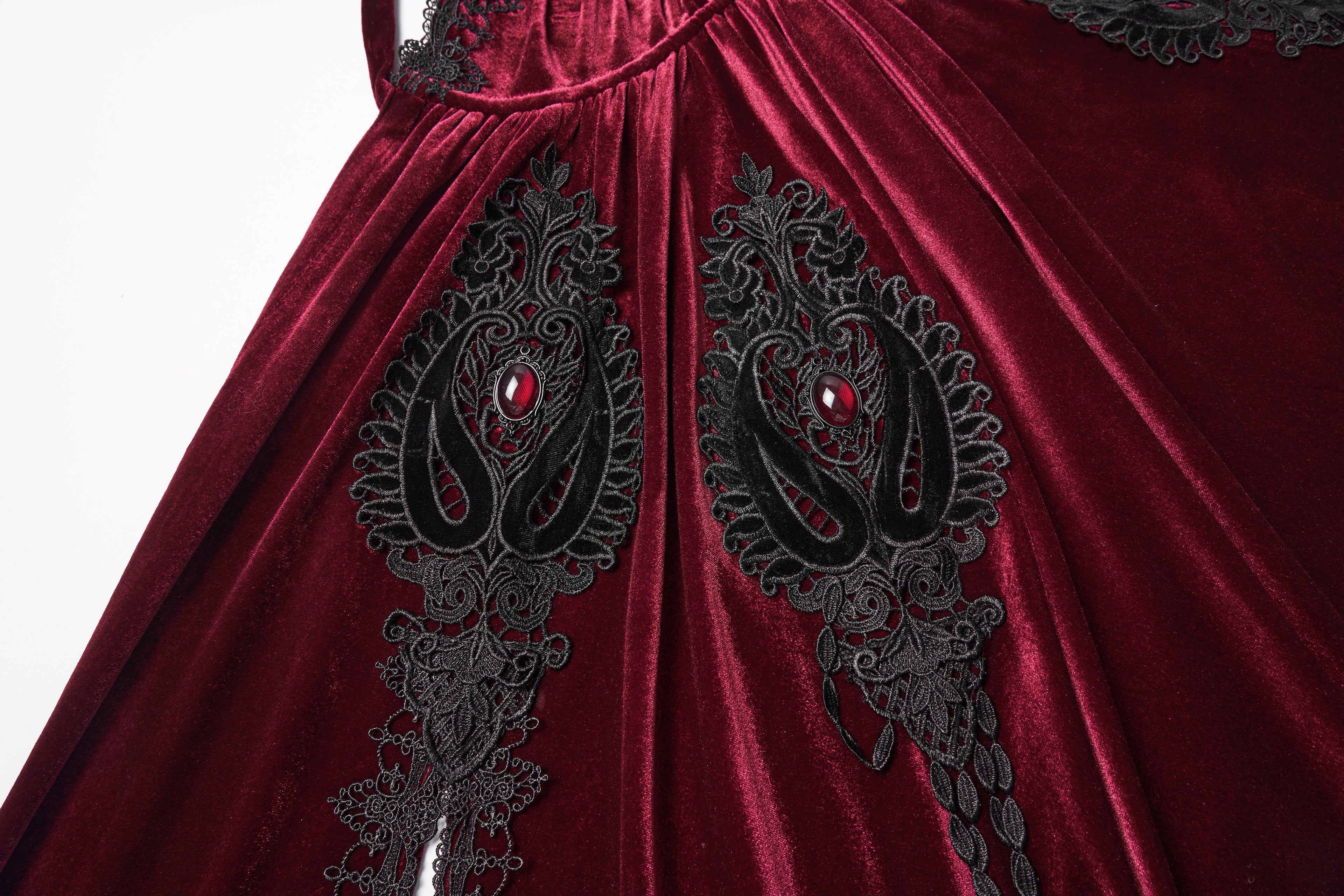 Punk Rave Seraphiel Gothic Velvet Cloak – Blood Red