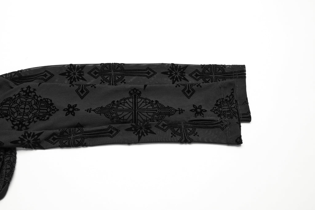 Punk Rave Ravena Cross Flocking Mesh Top