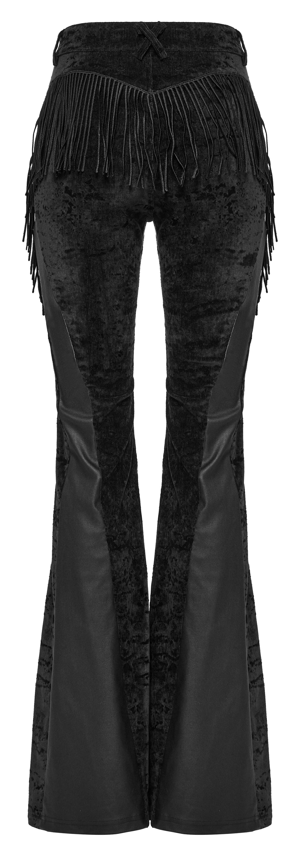Punk Rave Morrigan Wasteland Tassel Flare Goth Trousers In Black