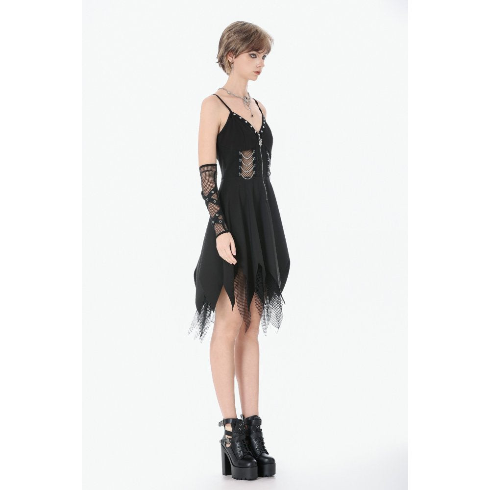Dark in Love Punk Sleeveless Dress with Chains