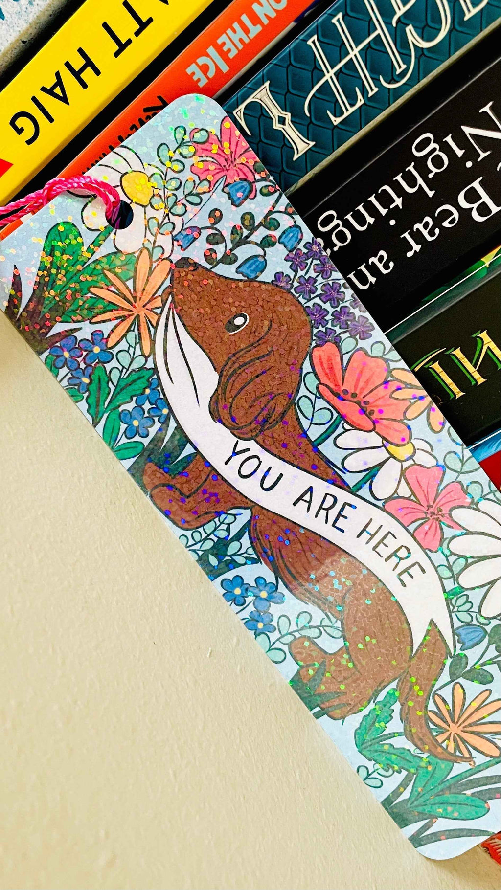 Cute Daschund Holographic Bookmark