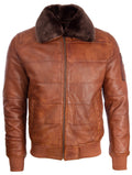 ZADV Men's Puffer Fur Aviator Bomber Jacket - Nevada Timber