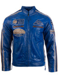 CXUS Men's Racing Biker Jacket - Ocean Blue