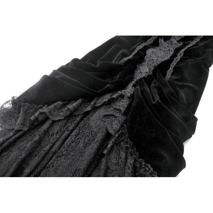 Dark in Love Vampiress Royal Velvet and Lace Maxi Dress