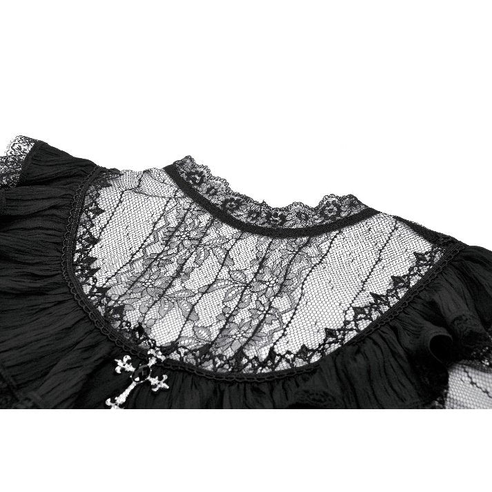 Dark in Love Dark Lace-Framed Silhouette Dress