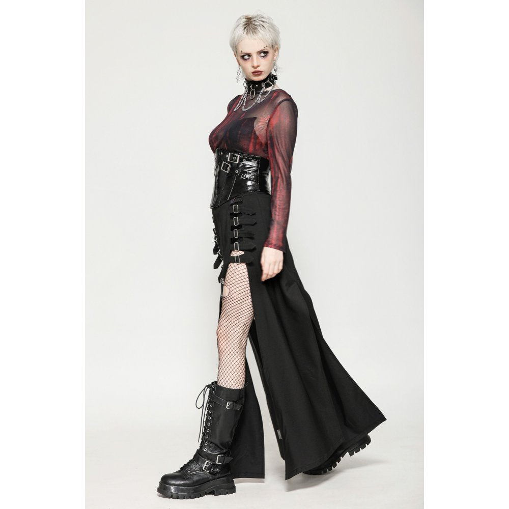 Dark in Lia Punk Love Patent Leather Waist Corset with Metal Accents - Size UK 18 Left Only!
