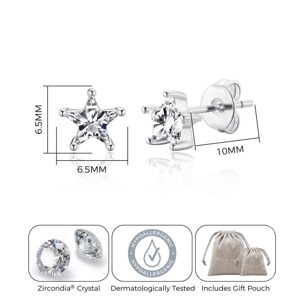 Thank You For Helping Me Shine Star Earrings Created with Zircondia® Crystals