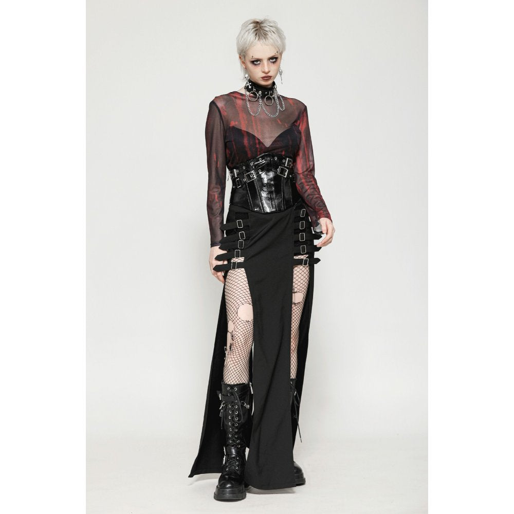 Dark in Lia Punk Love Patent Leather Waist Corset with Metal Accents - Size UK 18 Left Only!