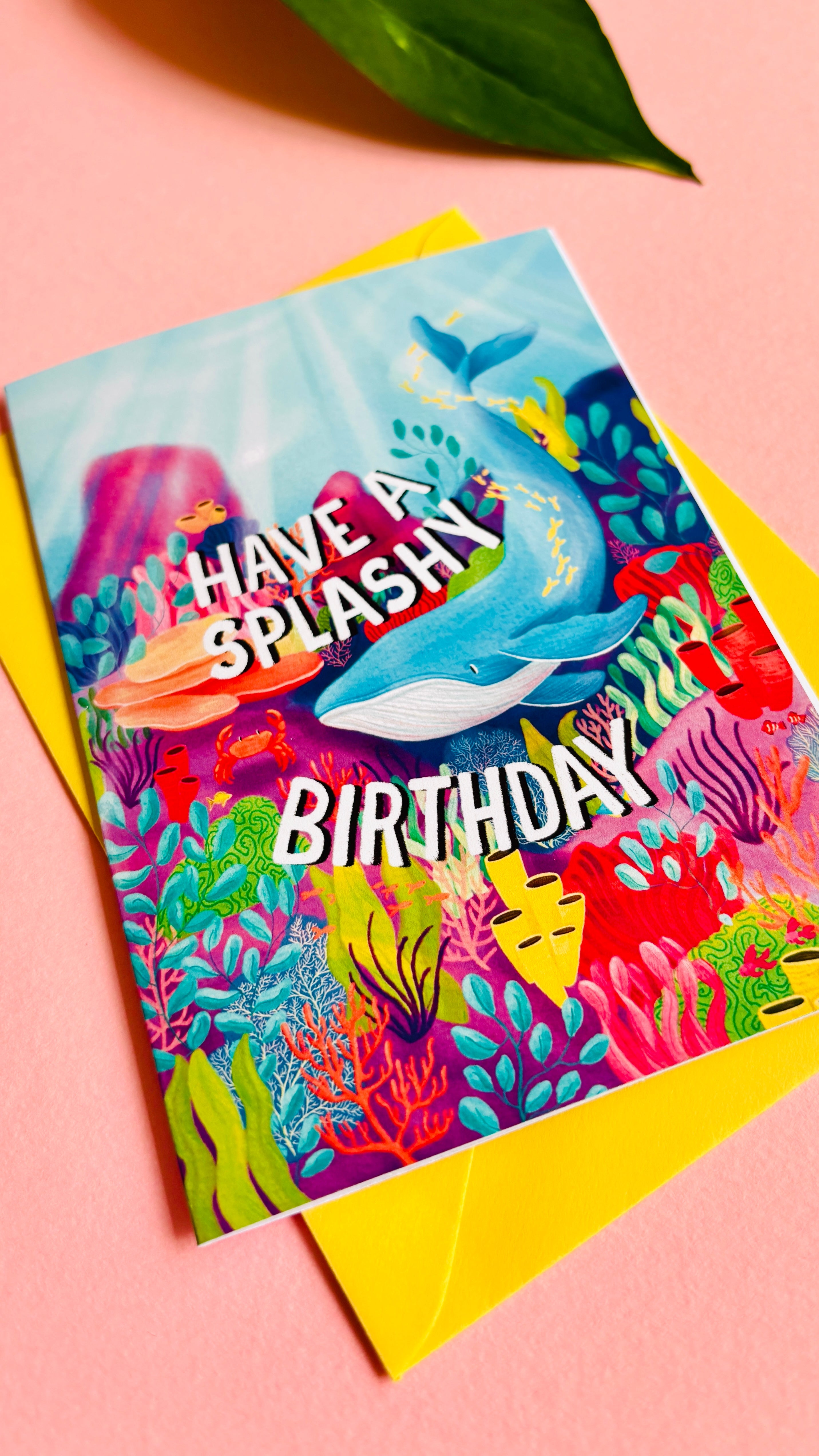 Whale Handmade Birthday Card- Cute Greetings Cards