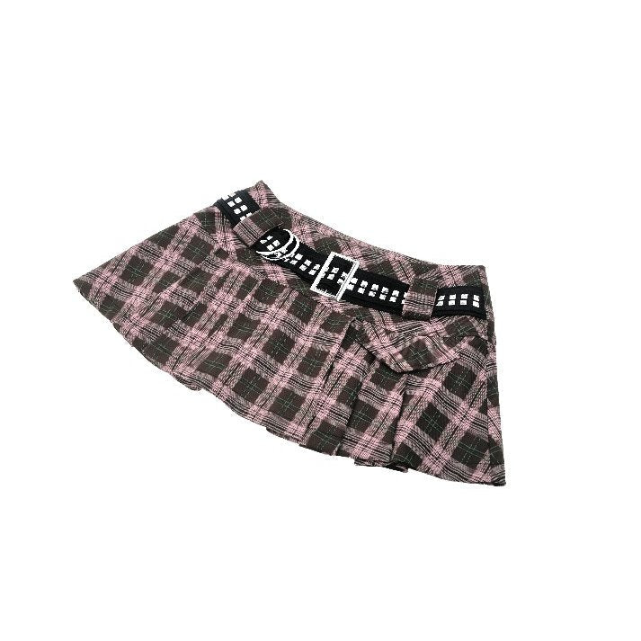 Dark in Love Rowan Punk Pink Plaid Mini Skirt - Size UK 8 Left Only!