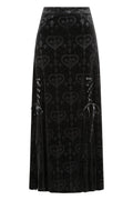 Banned Trivia Goth Velvet Skirt in Black