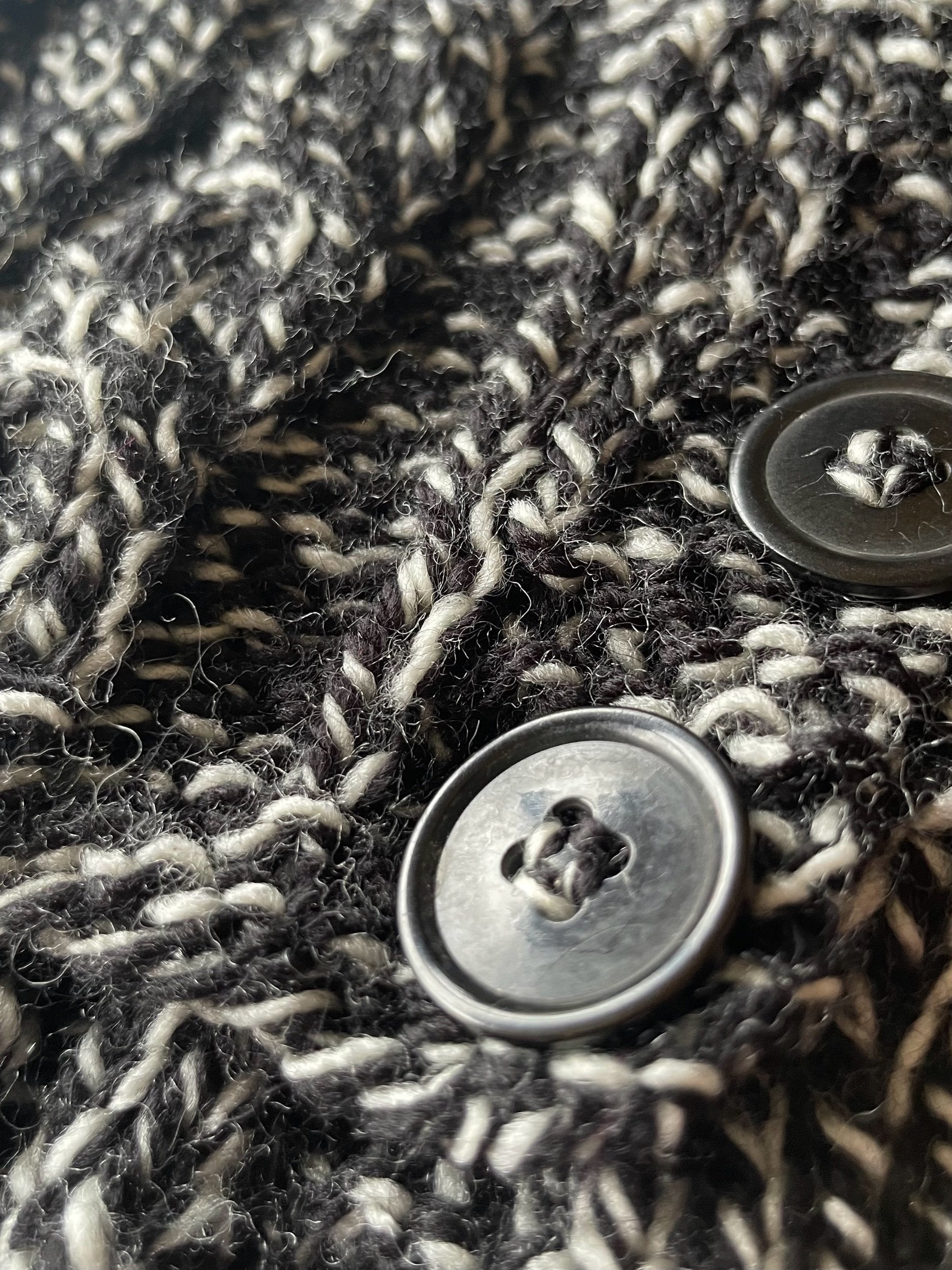 Knitted Coat - Button Up - Monochrome