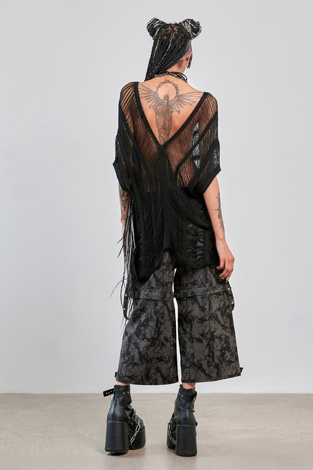 Banned Apparel Gothic Mesh Top Black Sheer Layering