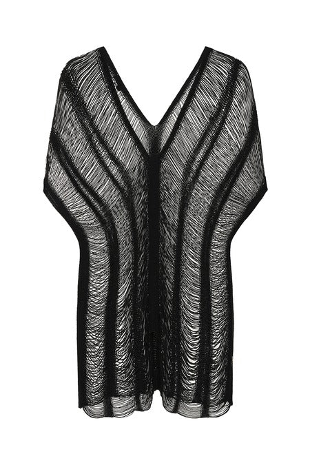 Banned Apparel Gothic Mesh Top Black Sheer Layering