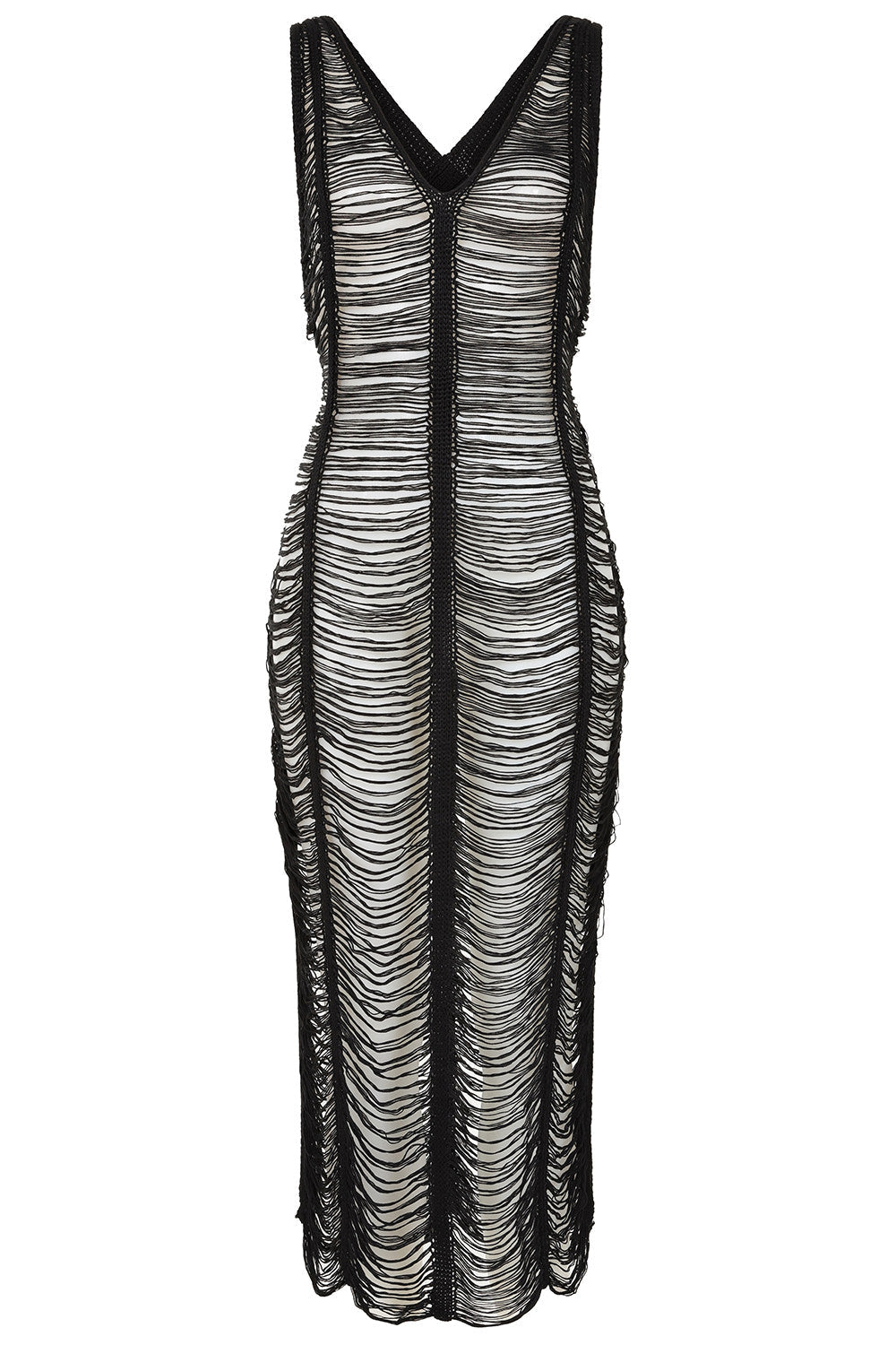Banned Apparel Gothic Mesh Dress Sheer Distressed Black