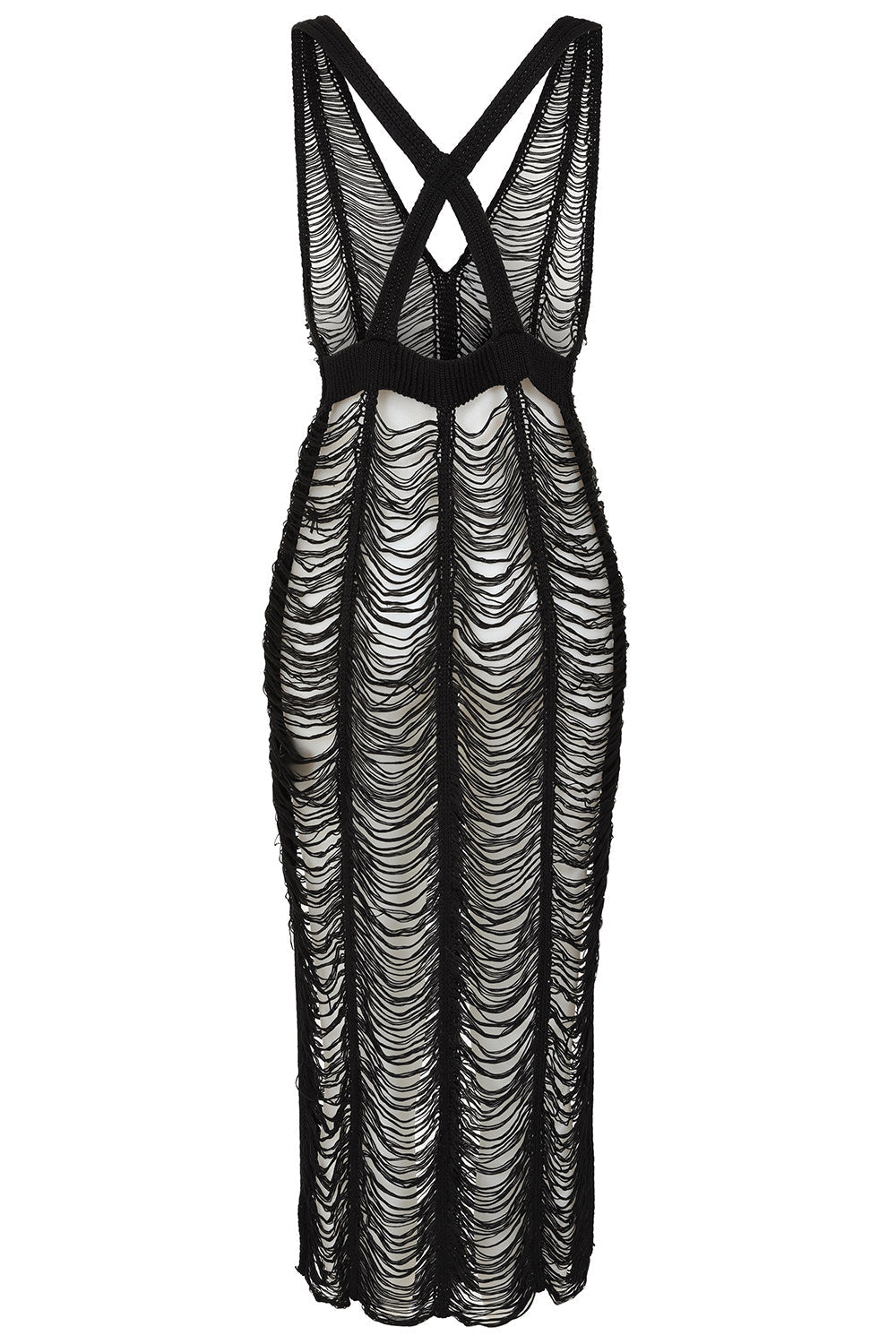 Banned Apparel Gothic Mesh Dress Sheer Distressed Black