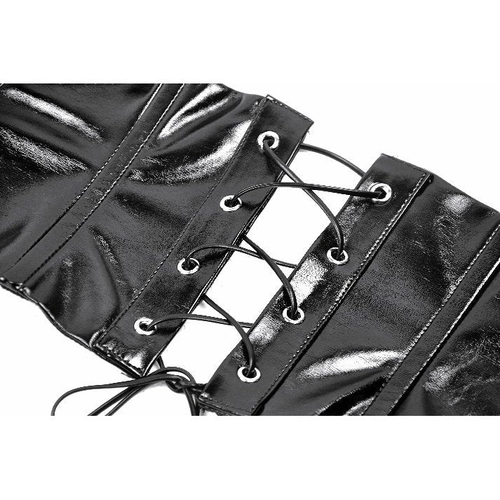 Dark in Lia Punk Love Patent Leather Waist Corset with Metal Accents - Size UK 18 Left Only!