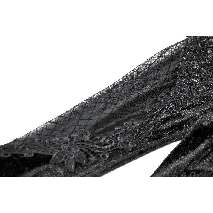 Dark in Love Gothic Velvet Mesh Patchwork Leggings