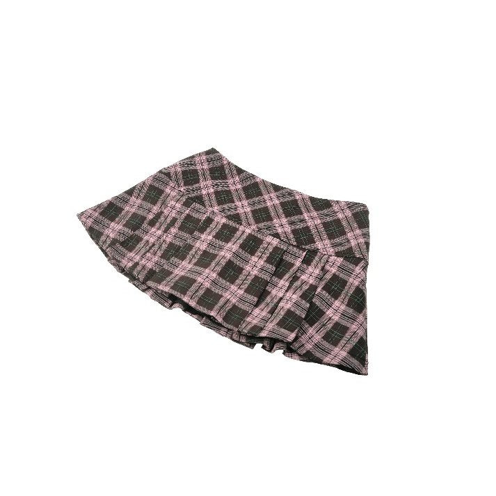 Dark in Love Rowan Punk Pink Plaid Mini Skirt - Size UK 8 Left Only!