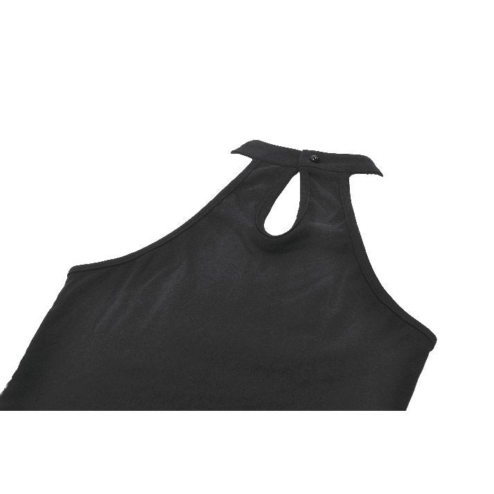 Dark in Love Gothic Mesh Panel Buckle Top