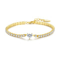 18k Gold Plated Heart Solitaire Tennis Bracelet Created with Zircondia® Crystals