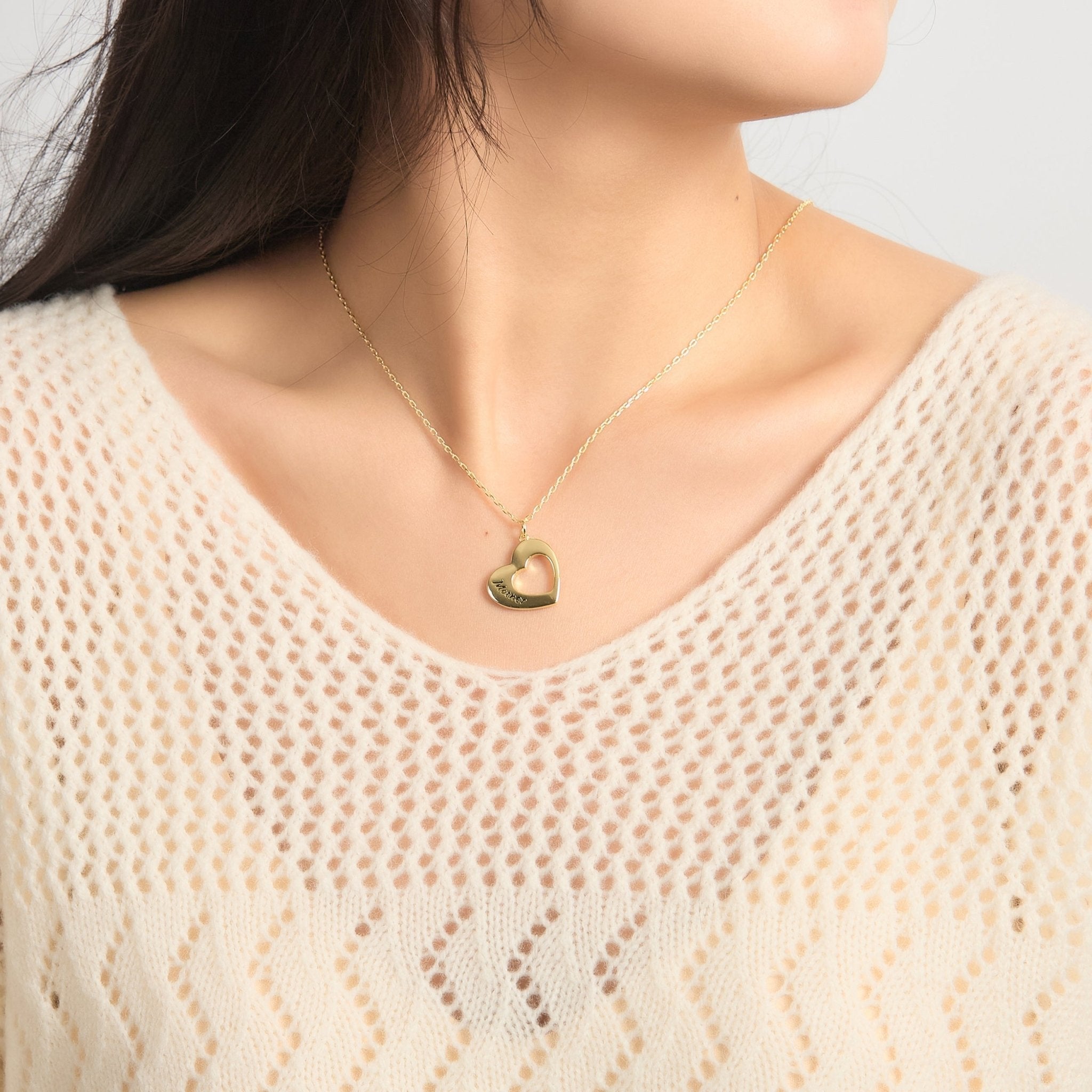 18k Gold Plated Mother and Daughter Necklace Set