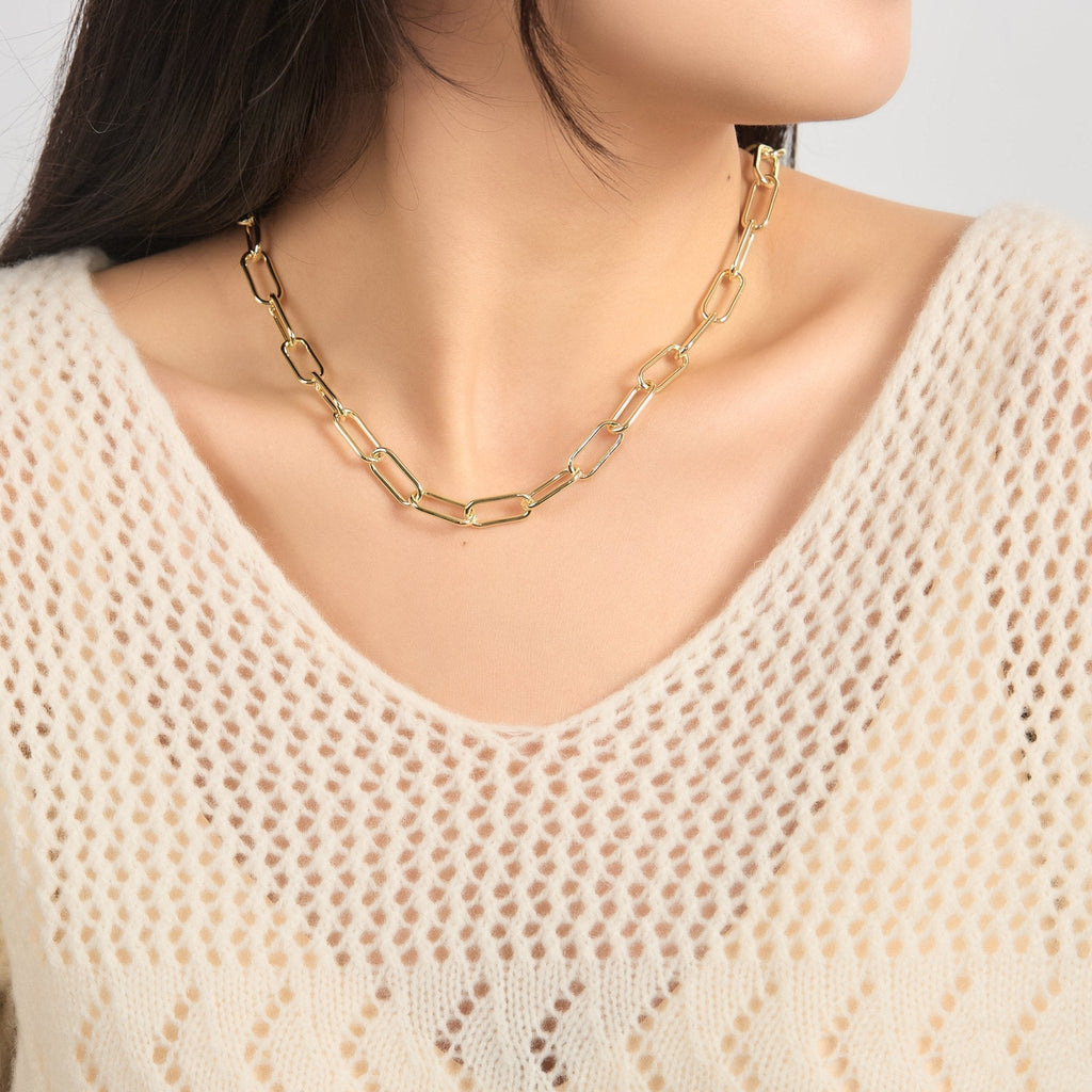 18k Gold Plated Paperclip Necklace