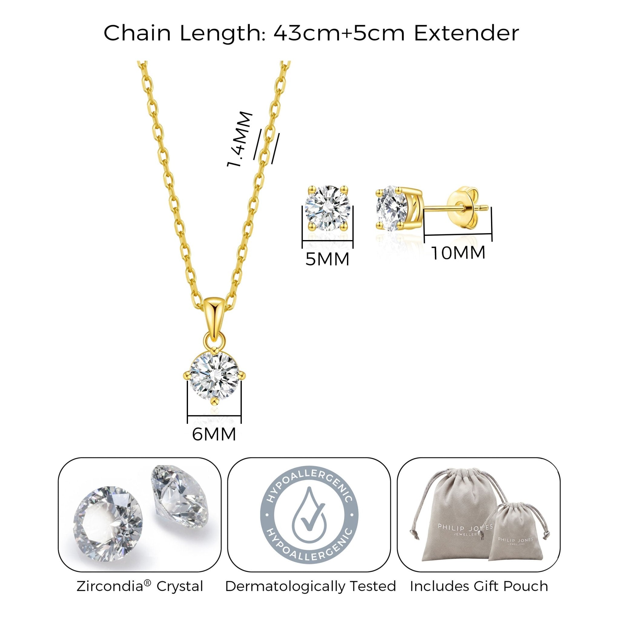 18k Gold Plated Infinity Friendship Slider Set Created with Zircondia® Crystals
