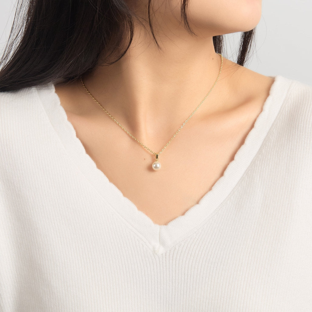 18k Gold Plated Shell Pearl Necklace