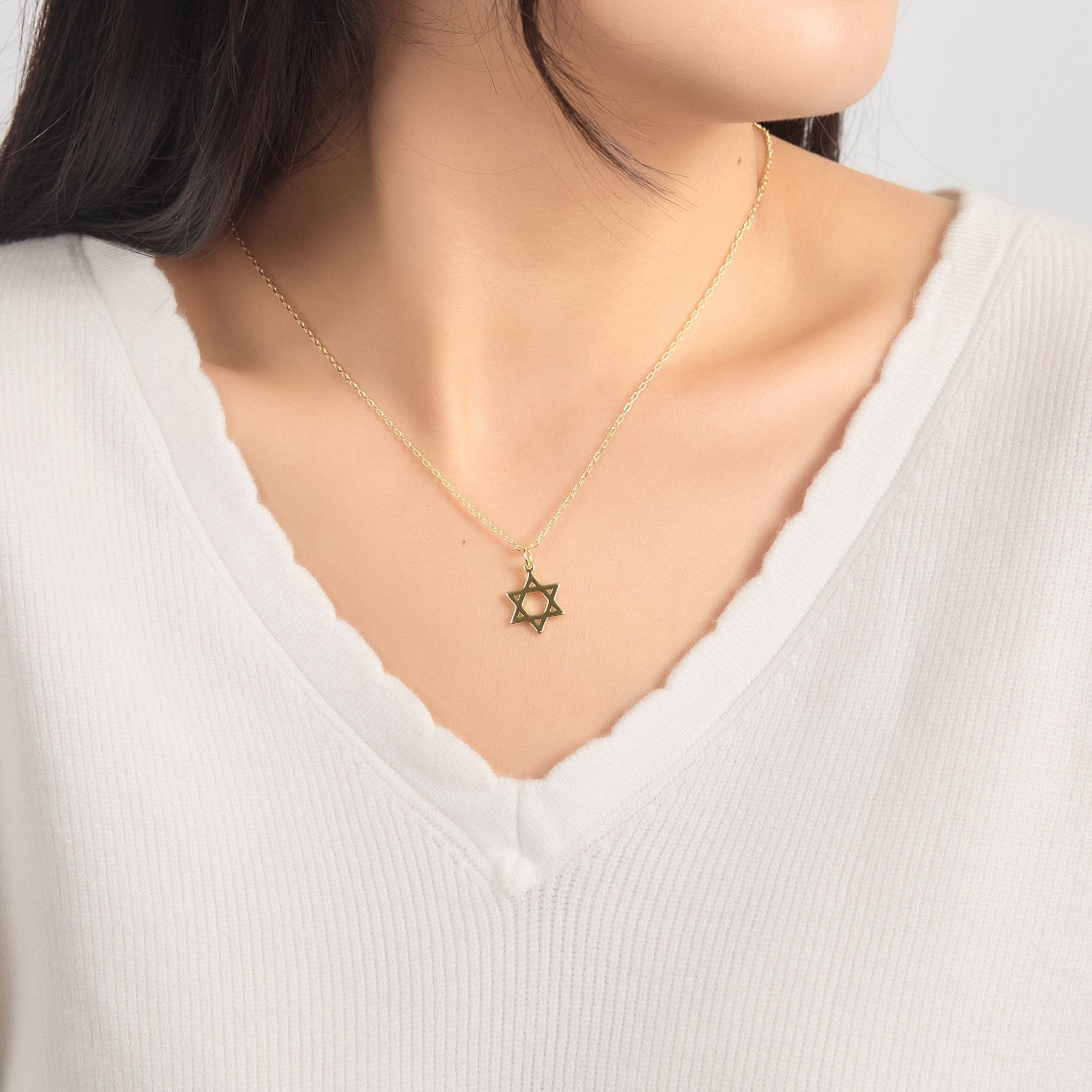 18k Gold Plated Star of David Necklace