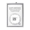 18th Birthday Heart Charm Stretch Bracelet with Quote Gift Box