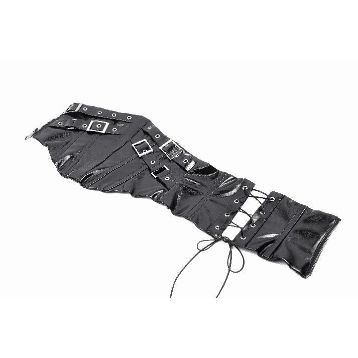 Dark in Lia Punk Love Patent Leather Waist Corset with Metal Accents - Size UK 18 Left Only!