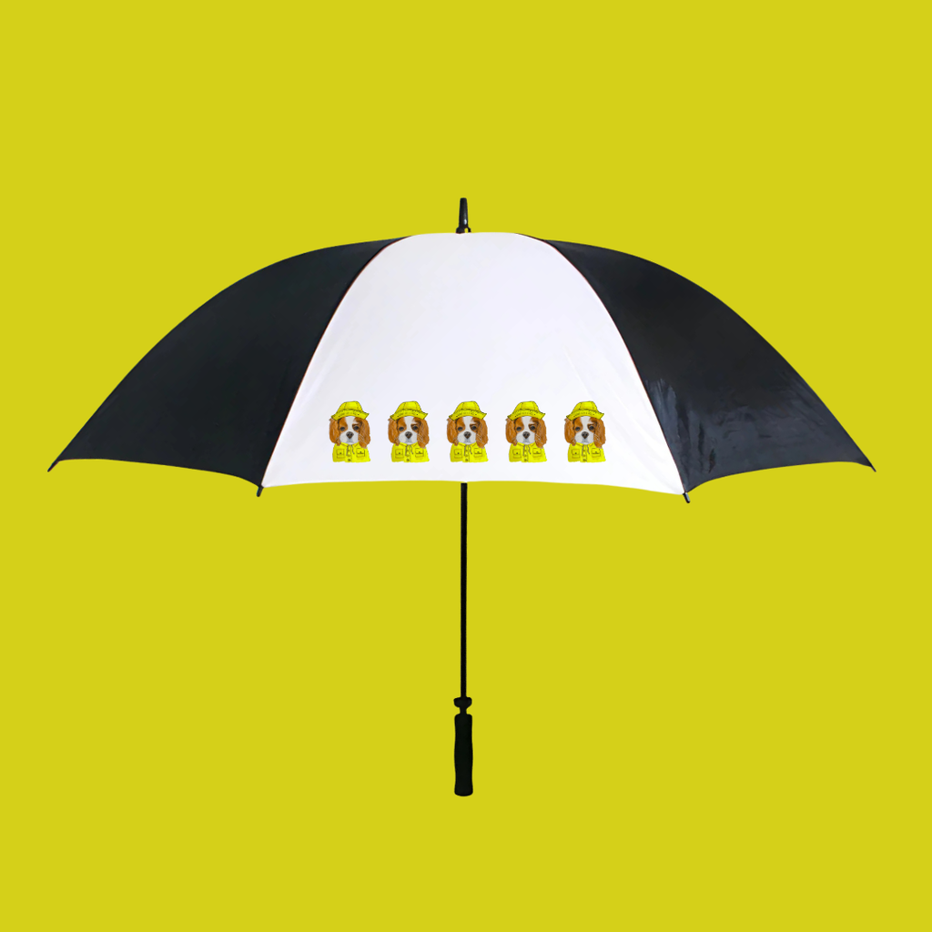 Reign or Shine: Cavalier King Charles Spaniel Golf Umbrella with Royal Attitude