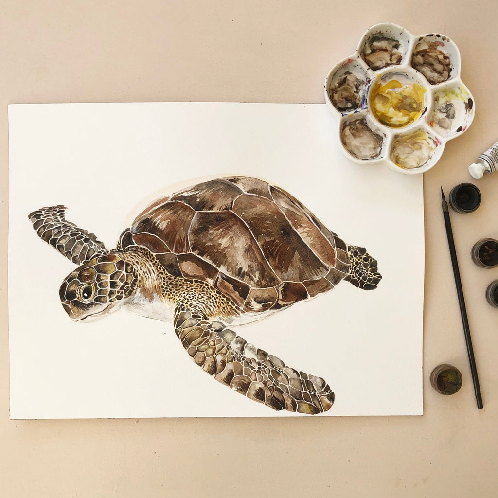 Turtle - Personalised Watercolour Fine Art Print