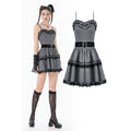 Dark in Love Striped Gothic Mini Dress