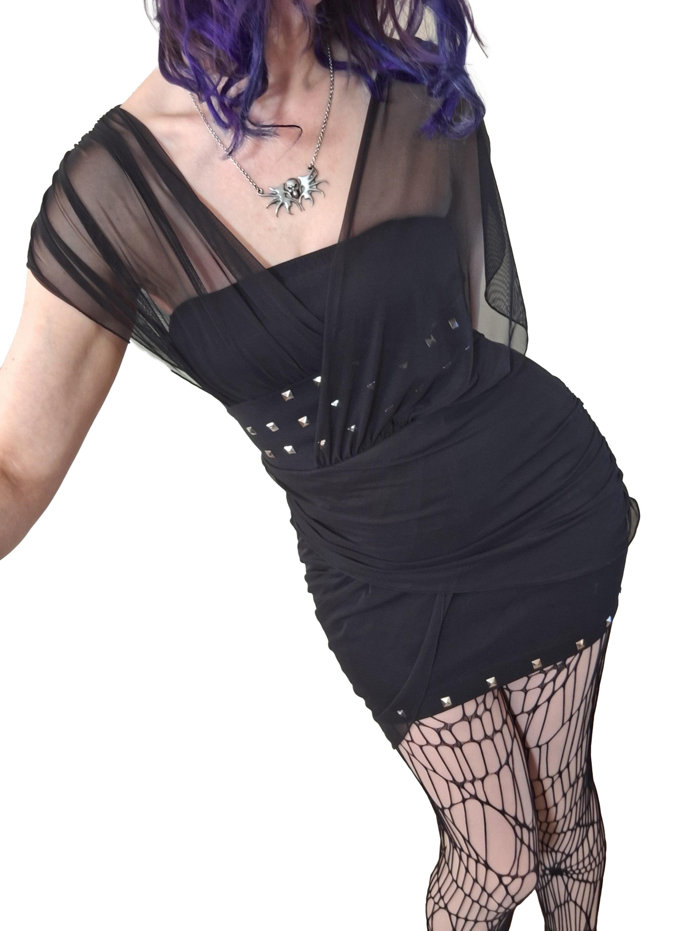 Necessary Evil Venus Wrapped Mesh Mini Dress - Size UK 8 Left Only!