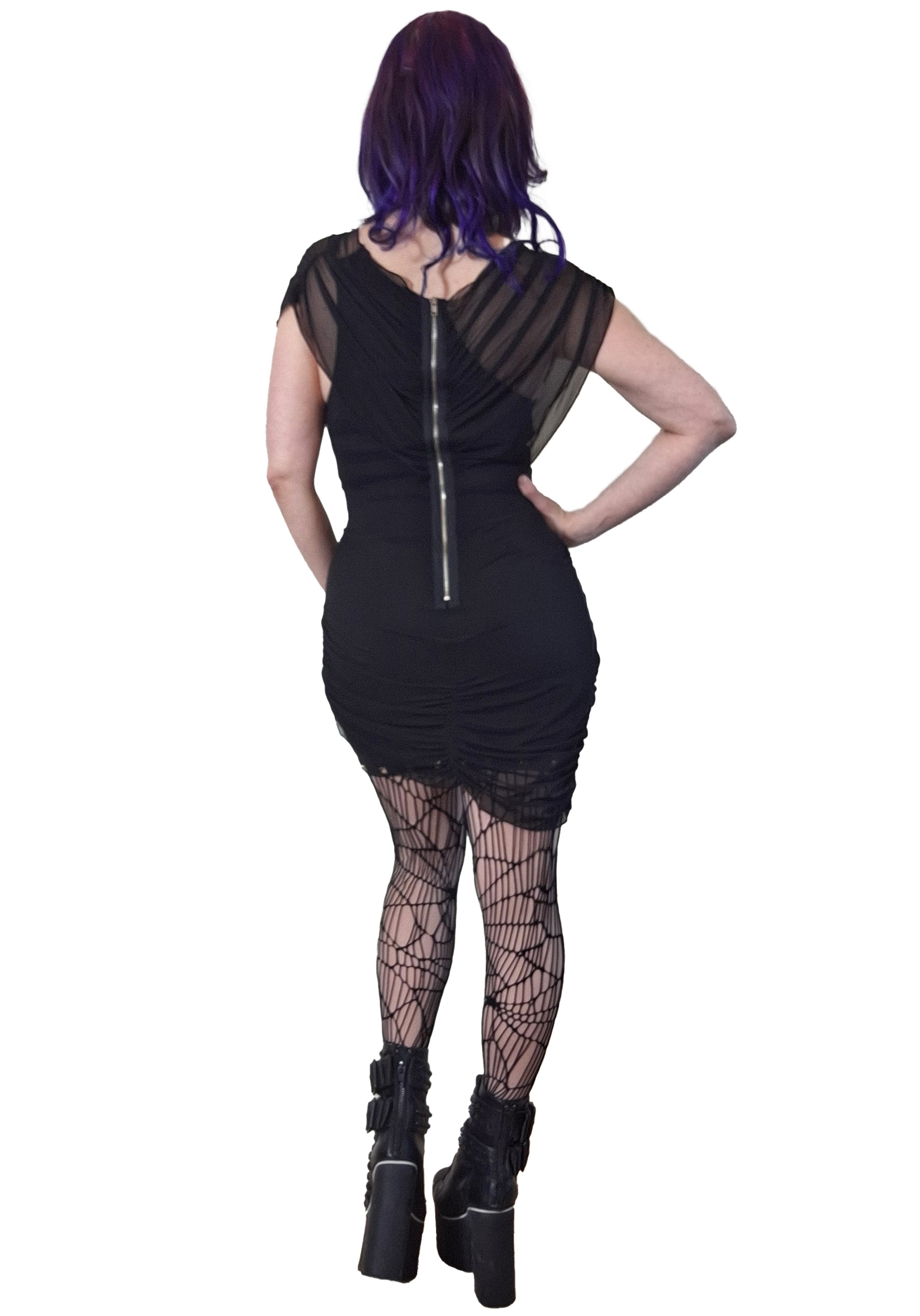 Necessary Evil Venus Wrapped Mesh Mini Dress - Size UK 8 Left Only!