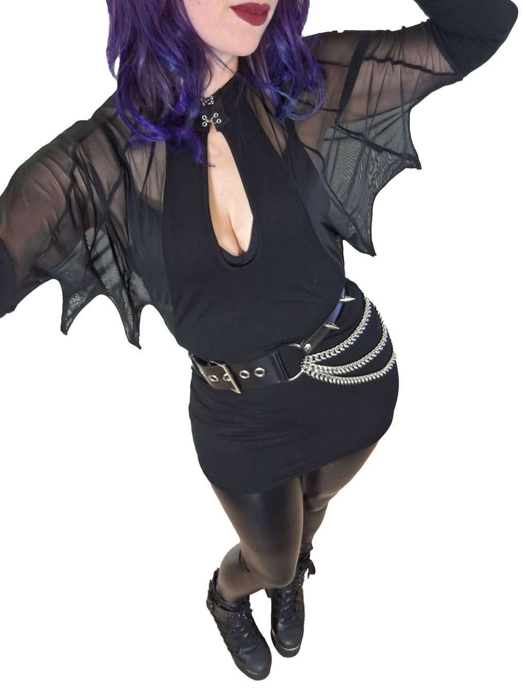 Necessary Evil Vespertilio Long Sleeve Bat Wings Effect Batwing Top - Size 8 Left Only!