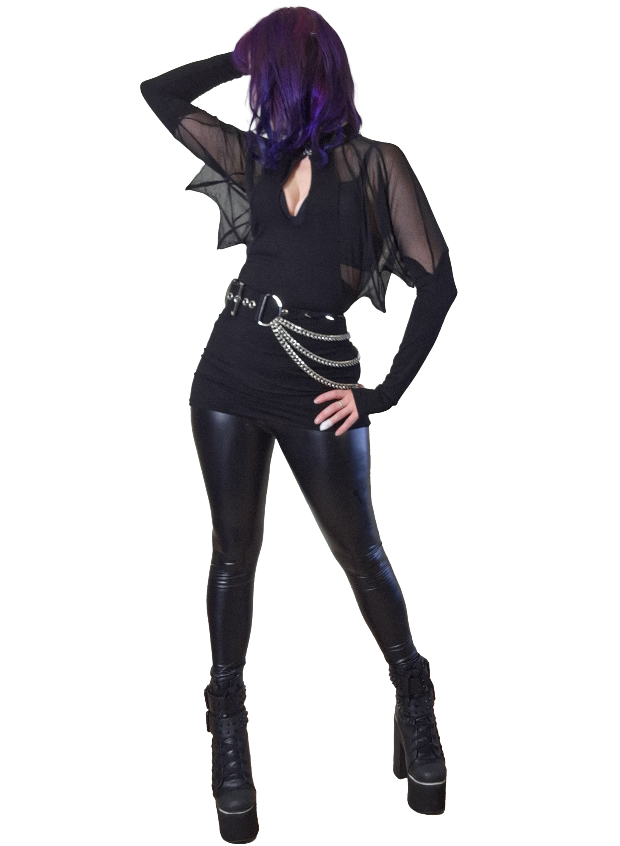 Necessary Evil Vespertilio Long Sleeve Bat Wings Effect Batwing Top - Size 8 Left Only!