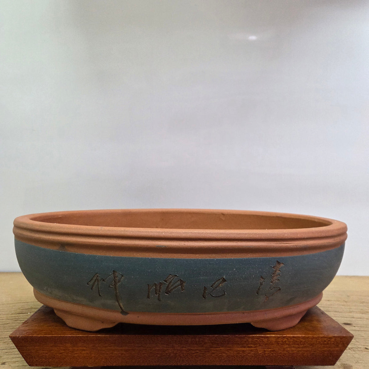 34cm Premium Unglazed Bonsai Pot | Oval | 34cm x 26cm x 8cm | Painted