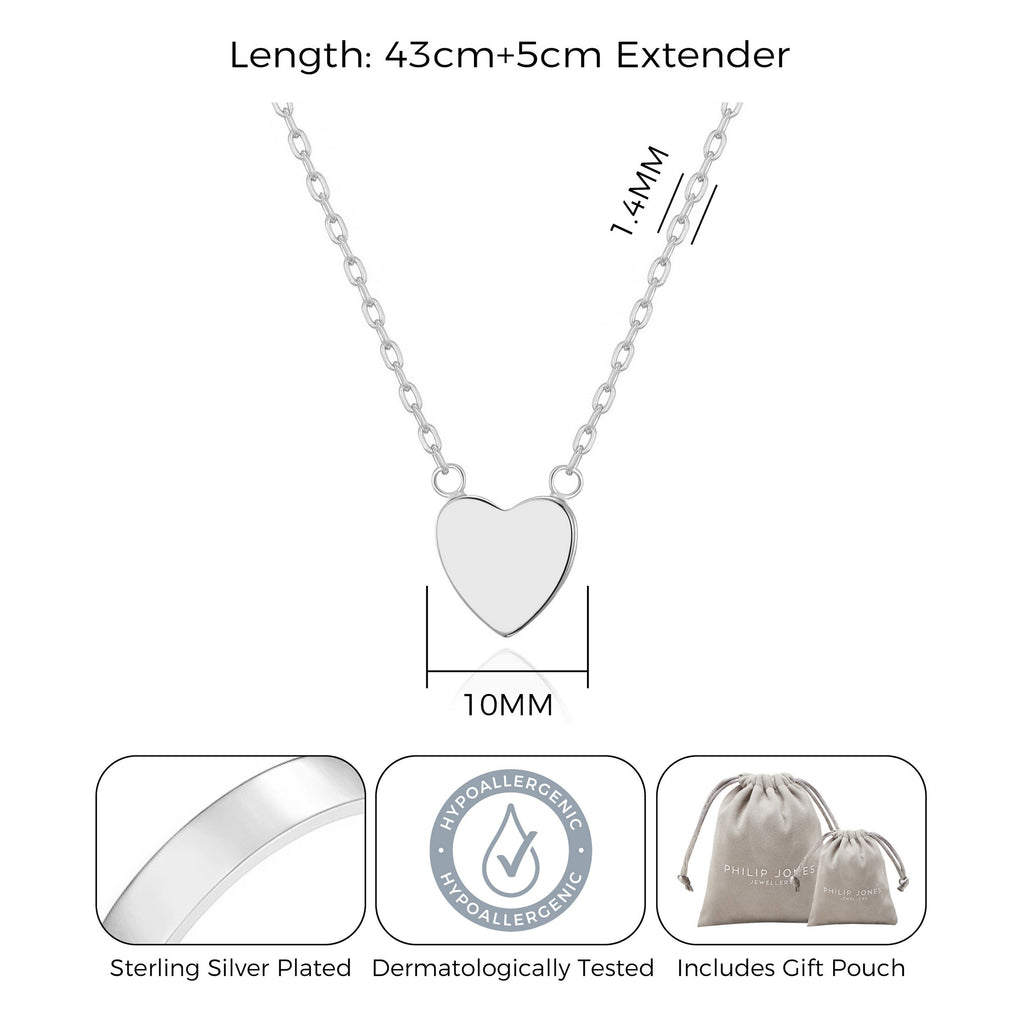 Silver Plated Heart Necklace with Quote Card