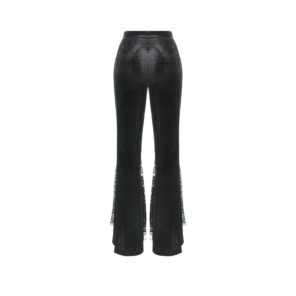 Dark in Love Erzebeth Velvet Lace Flare Trousers - Size UK 16 Left Only!