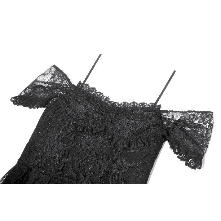 Dark in Love Romantic Gothic Lace Layered High-Low Dress