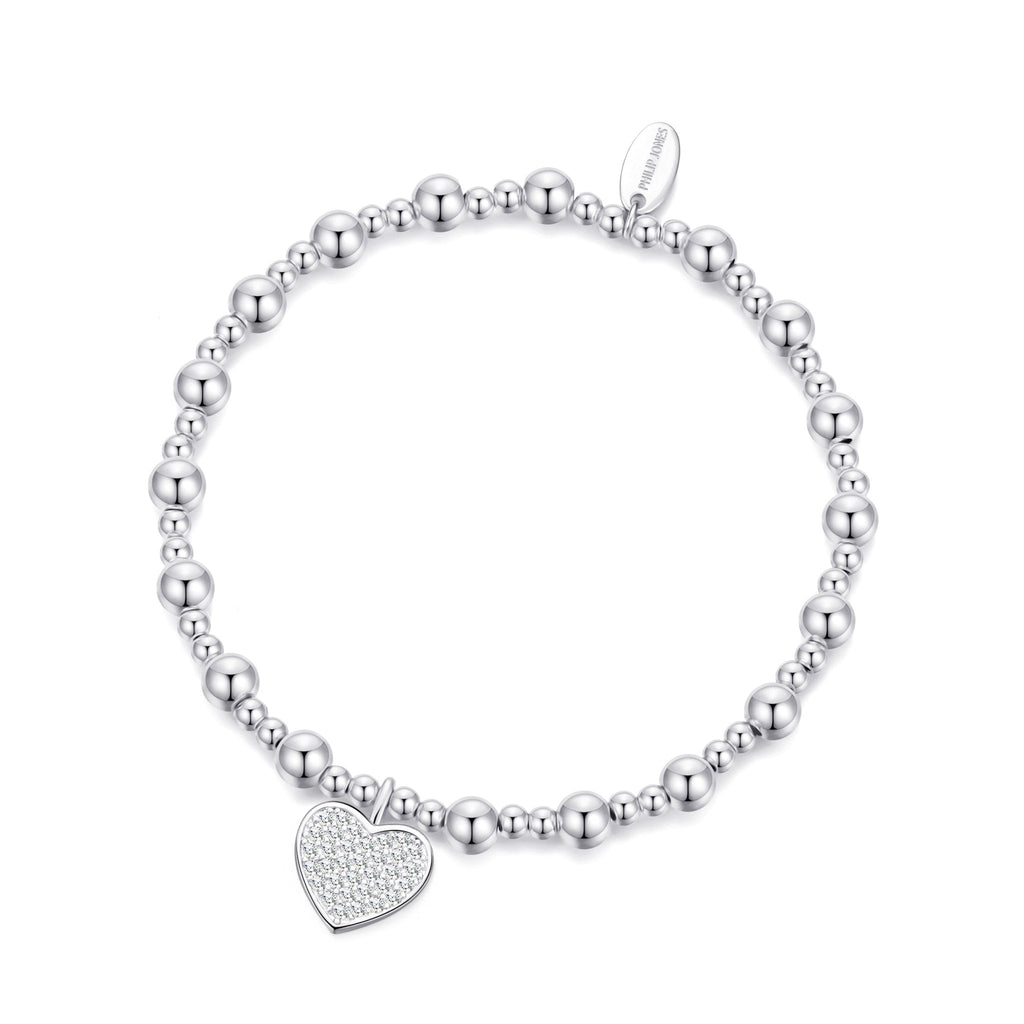 21st Birthday Heart Charm Stretch Bracelet with Quote Gift Box