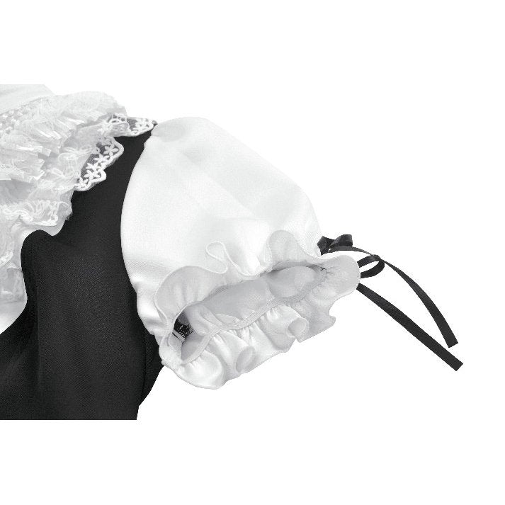 Dark in Love Court-Style Black & White Lace Blouse